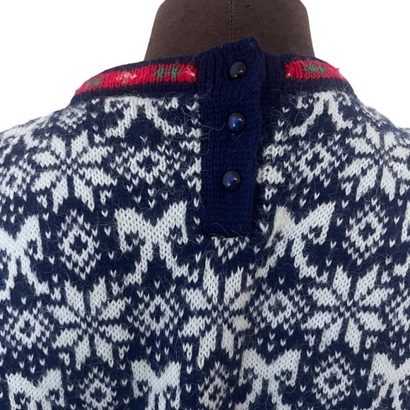 Vintage 80s Northern Isles Nordic Christmas Teddy Bear Sweater Large - Picture 3 of 6